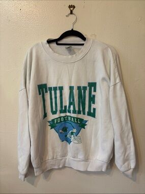 Tulane Football White Crewneck Sweatshirt
